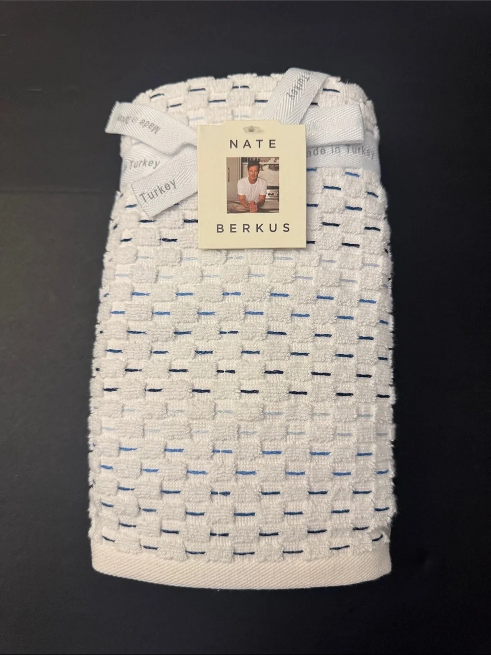 6pc NATE BERKUS 100% Cotton Plaid Bath Towel Set - Made in Turkey